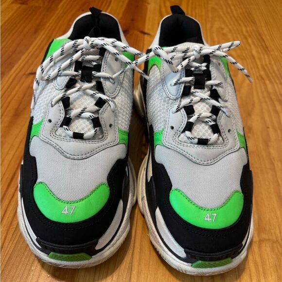 US 14 EU 47 Balenciaga Triple S Sneaker White Green Fluo 536737 W09O6 9063 main image 13
